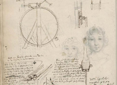 HoooAW's tweet photo. Who’s that girl? Mysterious figures doodled by Christiaan Huygens appear amid calculations and drawings of clock mechanisms in his scientific notes. On the @spectator books podcast, @questingvole and I discuss the mysteries of his private life #DutchLight https://t.co/MAIwYIxGLI https://t.co/pIm115t5cX