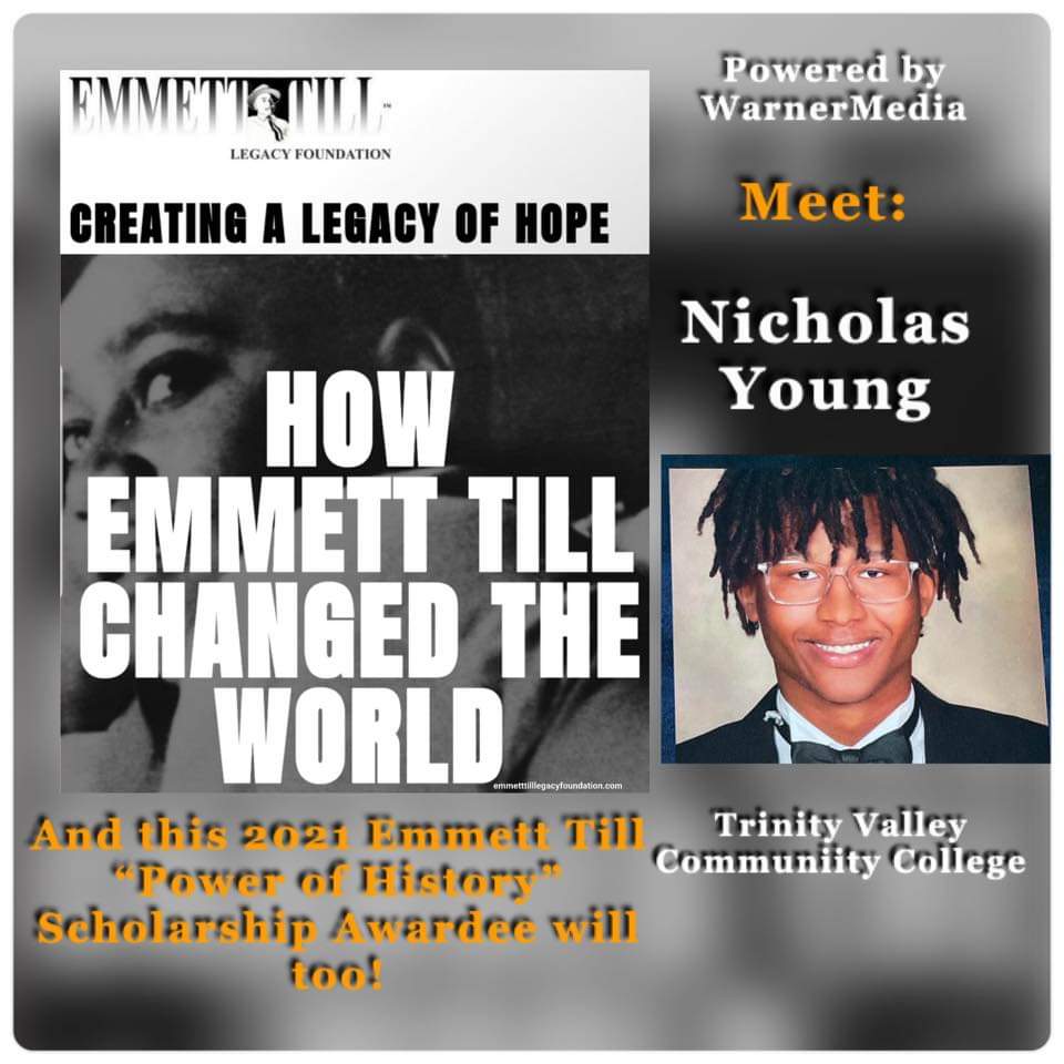 EmmettTill's tweet photo. Emmett Till “Power of History”
Scholarship Awardee! Please help us Congratulate: Nicholas Young!
Congratulations!
#EmmettTill #powerofhistory #turningtragedyintotriumph #PHTTT 
#EmmettTillScholarship #LegacyKeepers 
#EmmettTillLegacyFoundation Powered by @warnermedia https://t.co/PpUjvEEoEI