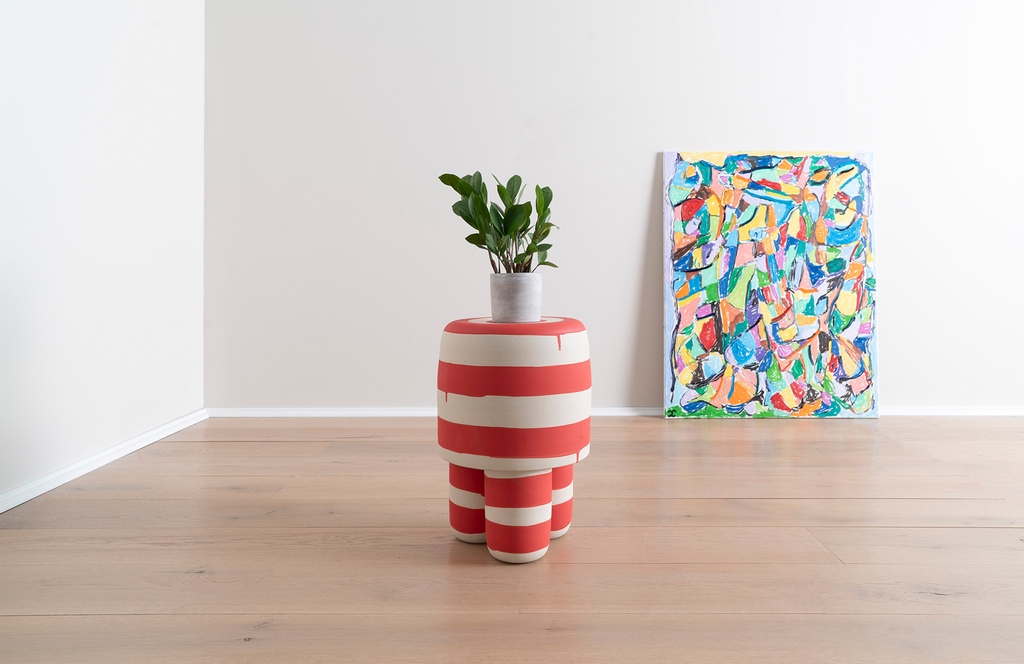 ZZDRIGGS's tweet image. Imperfection has a unique allure. The wavering stripes and errant drips contribute to this Workaday Handmade #milkingstool’s charm. We assert that seeing a bit of humanity in handcrafted pieces only raises its value and our ability to connect with it. #humanityindesign