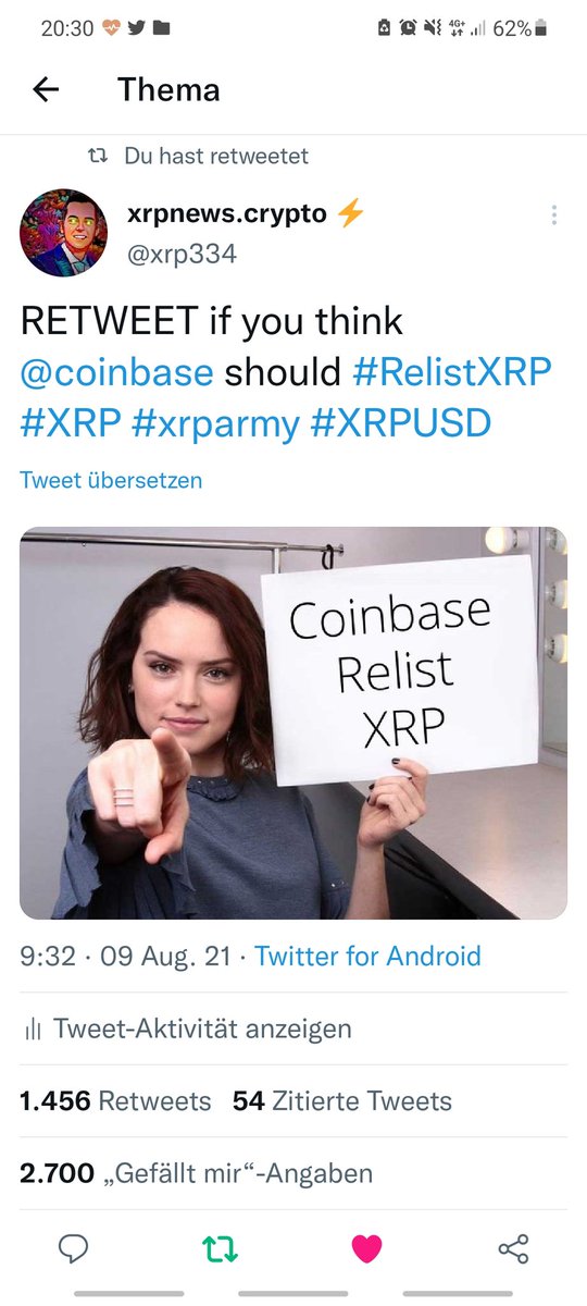 RETWEET if you think <a href="/coinbase/">Coinbase 🛡️</a> should #RelistXRP
#XRP #xrparmy #XRPUSD