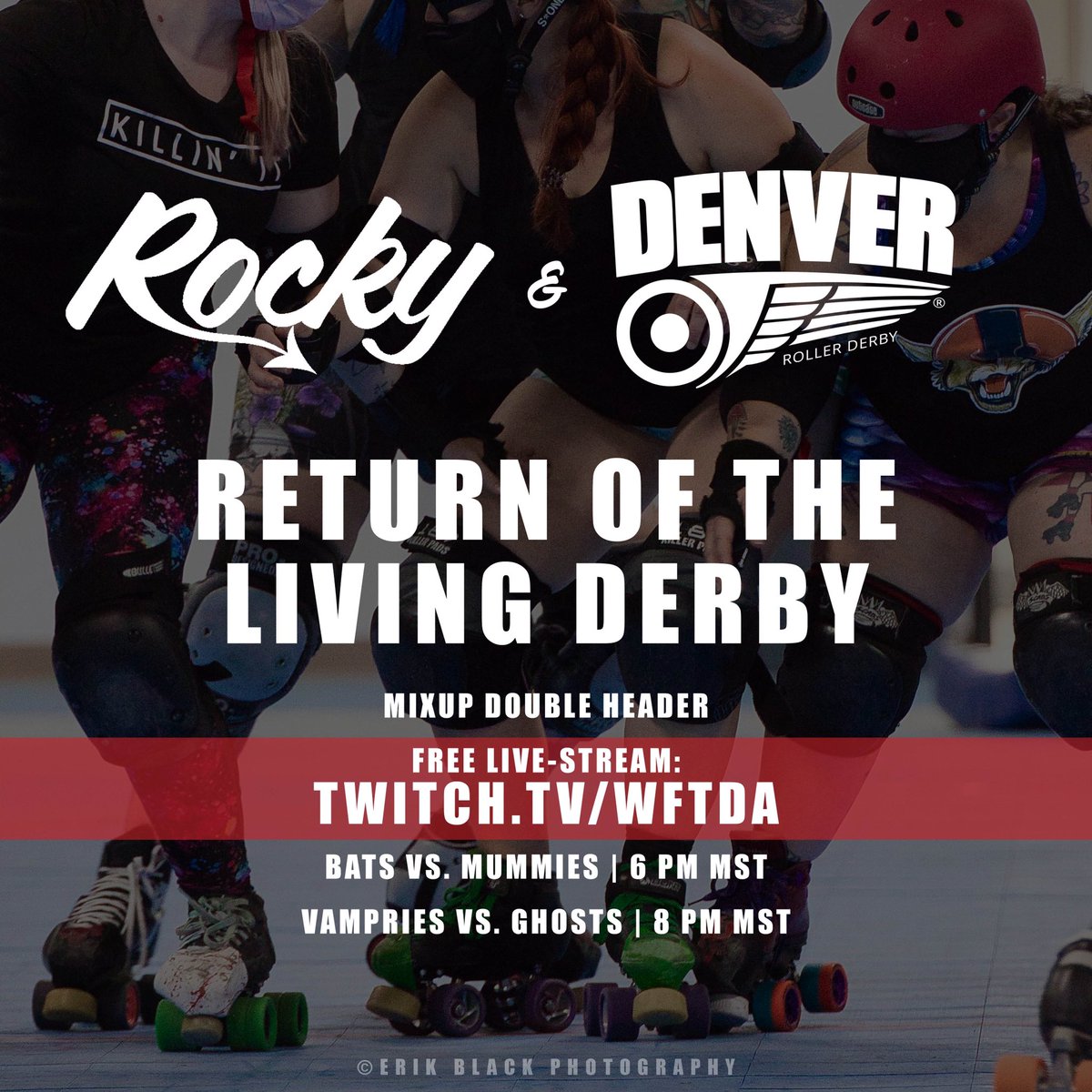 RockyMountainRD's tweet photo. This mixup double-header will be live-streamed on Twitch for FREE (with ads). Amazon Prime members can get a free Twitch trial and then subscribe to the WFTDA channel to follow along virtually.
.
#rollerderby #denvercolorado #backtoderby https://t.co/BPneJeOZYz