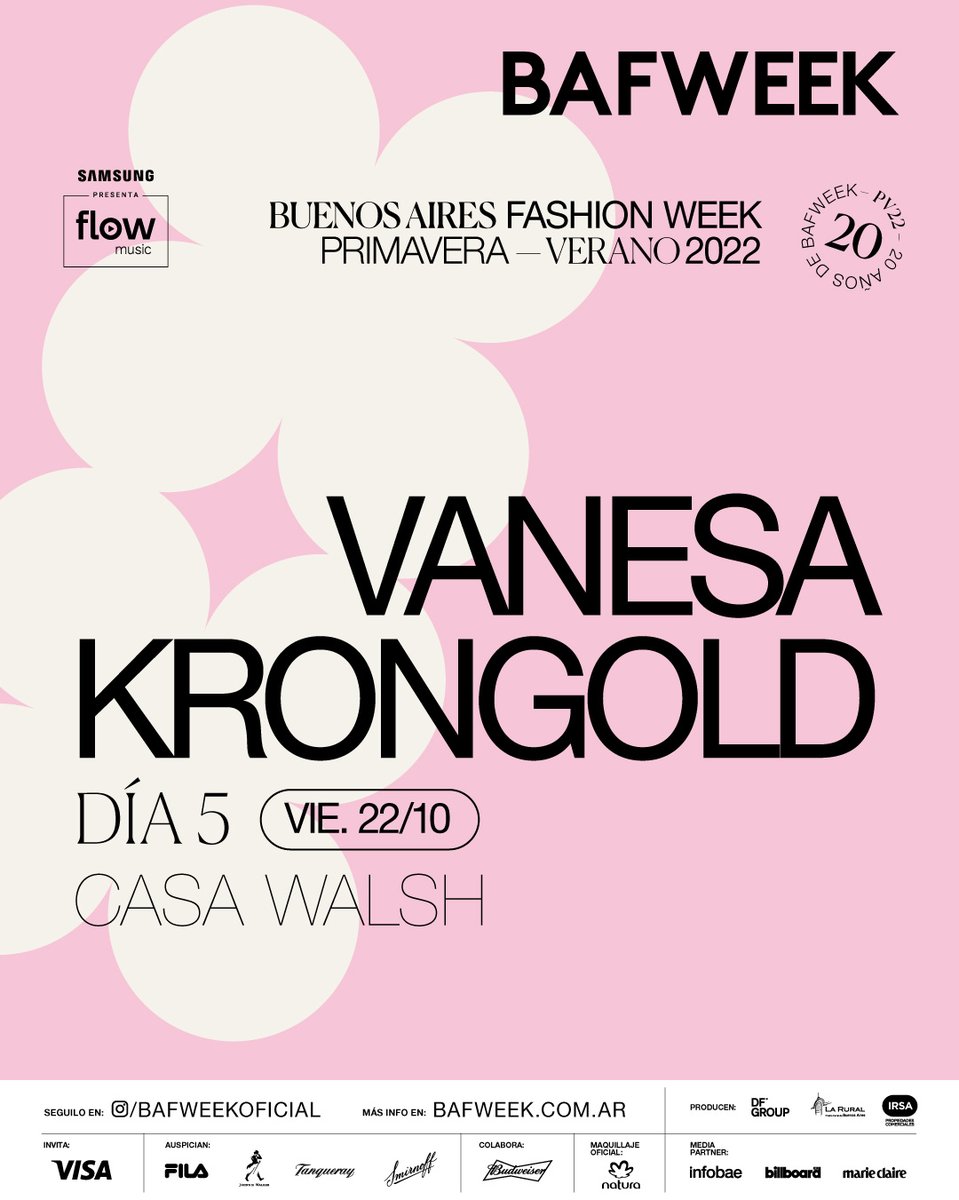 🗓Este viernes 22/10 
⚡️ Vanesa Krongold nos presentará en #BAFWEEK su íntima y poderosa colección desde La Casa Walsh, centro cultural en el que, además, tiene su atelier⚡️
¡Quedate atento a las redes sociales de #BAFWEEK y vanesakrongold en Instagram !