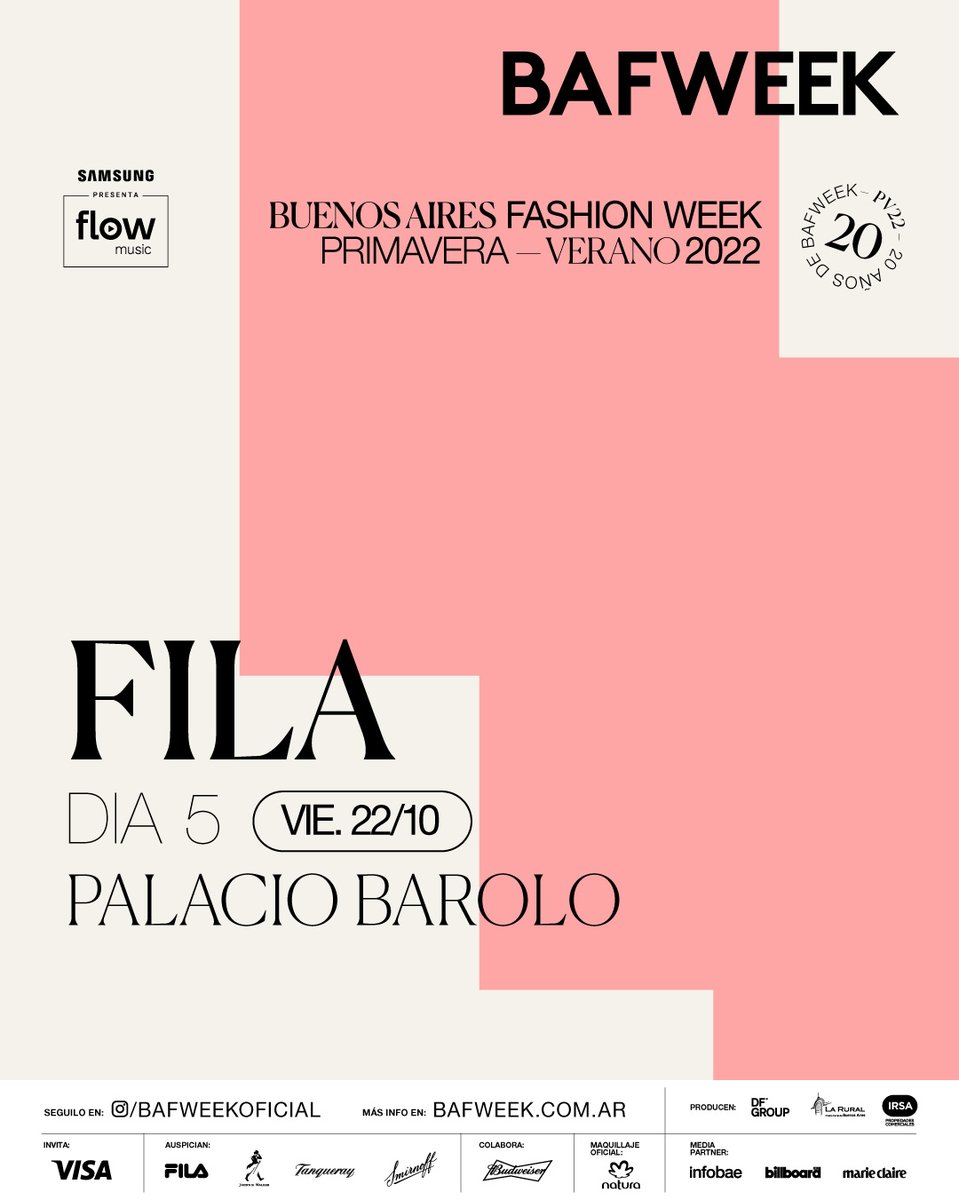 🤟🏻Finalizando la semana #BAFWEEK 🤟🏻@Filaargentina celebrará sus  110 años fusionando la música, el arte y el deporte en Palacio Barolo. 👟 🎶 🖼 ¡Quedate atento a las redes sociales de #BAFWEEK y <a href="/filaargentina/">FILA Argentina</a>!