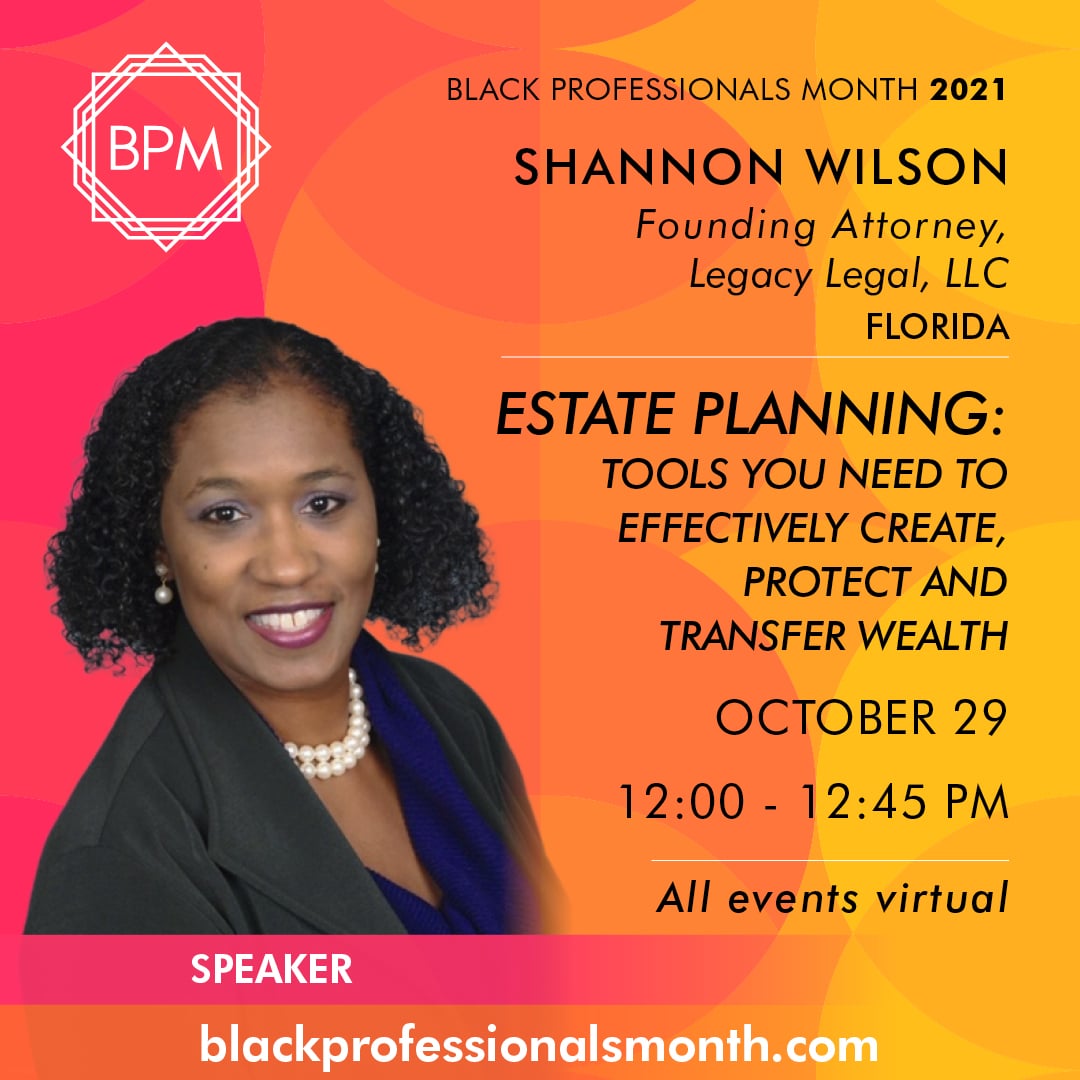 Generational Wealth and Legacy Building can NOT be achieved without effective and customized Estate Planning. Join us for a conversation/discussion that outlines WHAT EVERY ADULT SHOULD HAVE IN PLACE! ow.ly/QaA950Gr9N0

#generationalwealth #blackexcellence #estateplanning