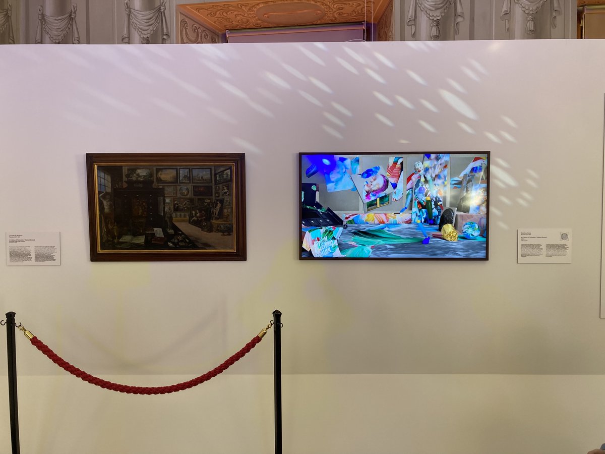 mitchellfchan's tweet photo. Here's a work by @ArtMatthewStone next to a 17th century Cabinet of Curiosity painting similar in composition and genre. https://t.co/A6pla8iBTY