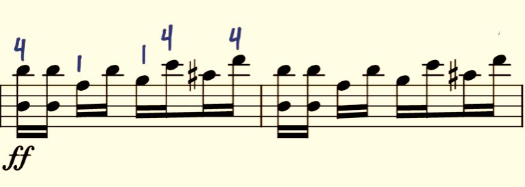 chongviolin's tweet photo. Yes, this is the fingering I use. Yes, I should probably cheat and drop the bottom octave. Yes, someone please tell Smetana that writing a mvmt based on fast broken 4ths is a bad idea. #bedrichsmetana #frommylife https://t.co/tChY8t8MDY