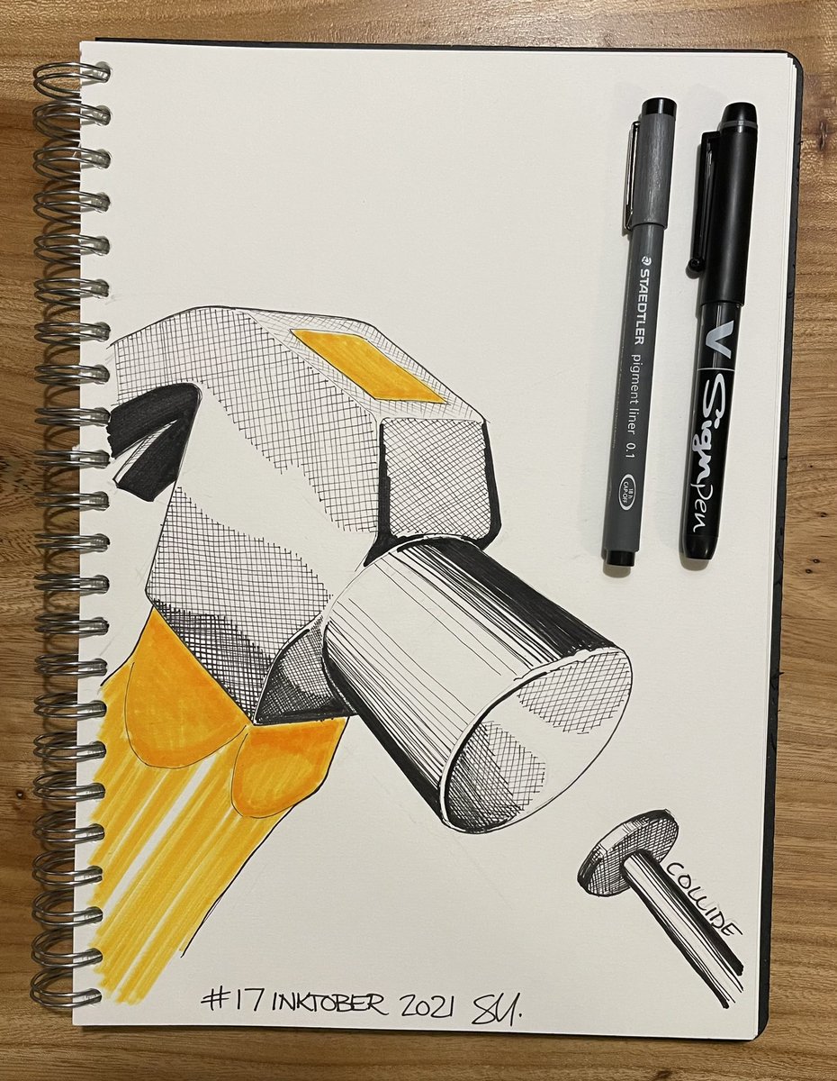 Sometimes you’re the hammer, other times you’re the nail….. Day 17 of #inktober2021……. Collide