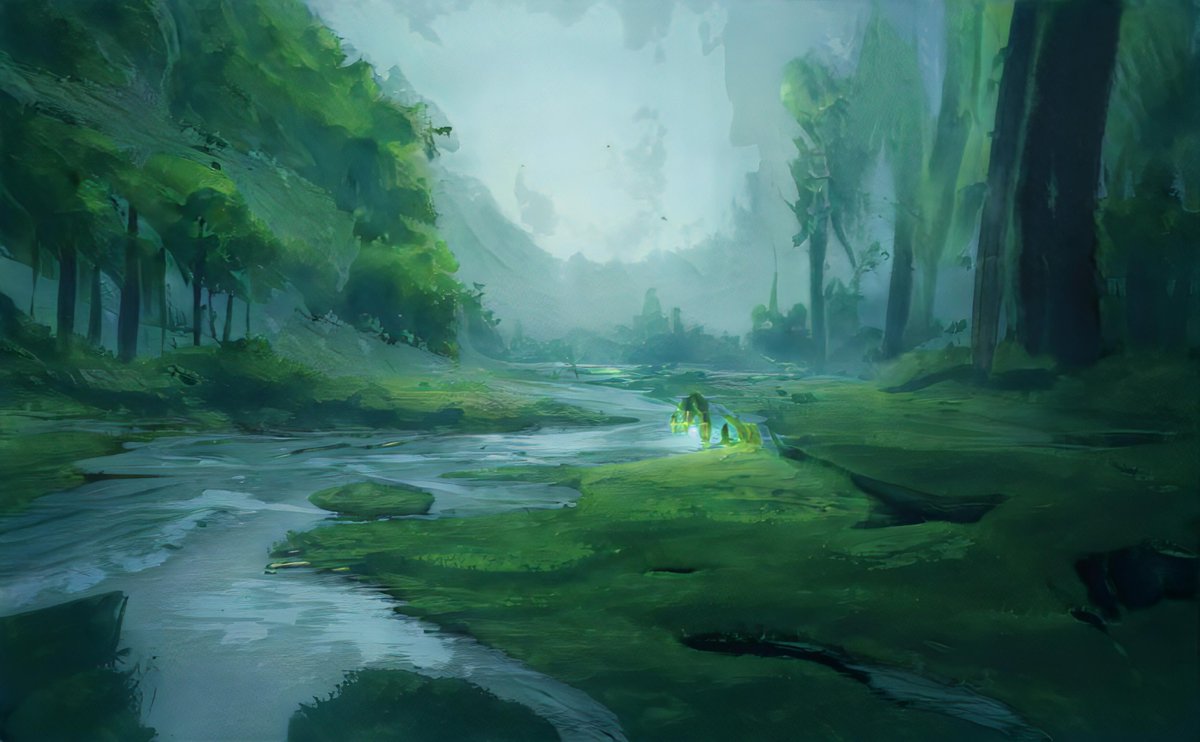 Kidritch's tweet photo. gm ☀️ Slept in and feelin good today, now about to go hang with my Mom. I got another wonderful @ScapesAi for you all first though. “Within that very moment, the moment we were in lasted for eternity.”

FantasyScapeAI 339/555 (https://t.co/HN1U25QDTO) https://t.co/QKfWY9Lcf2