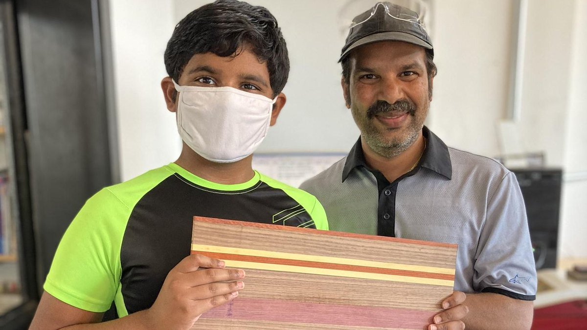 MixxerCommunity's tweet photo. These two just finished the Cutting Board workshop with custom laser engraving!
Not bad for a first try!
#MakeStuffLearnStuff #MixxerCommunityMakerspace #Woodshop #WinstonMakes https://t.co/ih9F2RQPtA