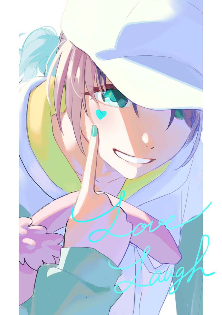 solo hat 1girl smile heart white headwear looking at viewer  illustration images