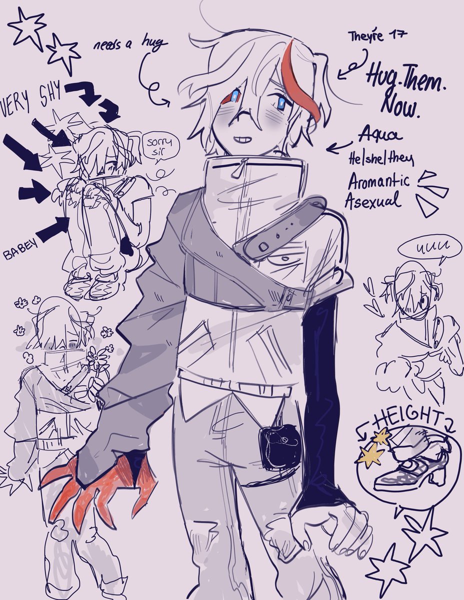 What? I should be studying for my biology exam tmr ? What do you think I am ?  Productive???? NOT WITH WORK ?!?!? ITS SO BORING IN A LEVEL WHERE I CANT MAKE MYSELF START SHIT. 
Anyway aqua finally got a design #originalcharacter #oc 