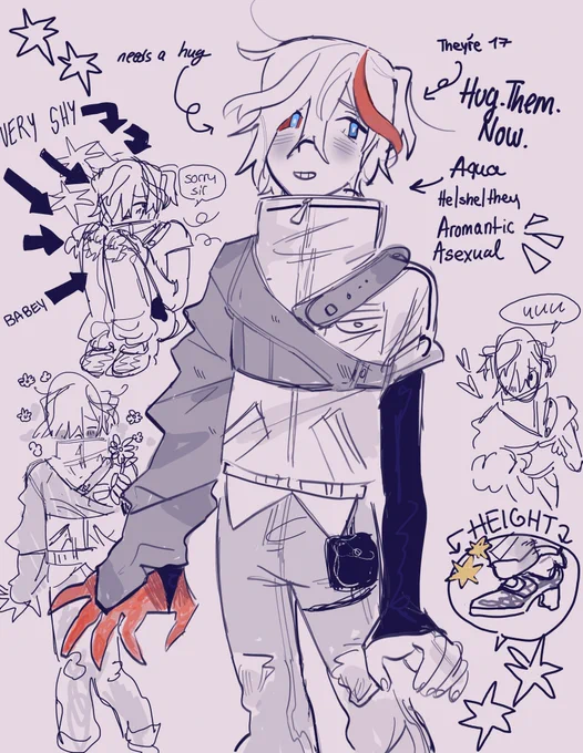 What? I should be studying for my biology exam tmr ? What do you think I am ?  Productive???? NOT WITH WORK ?!?!? ITS SO BORING IN A LEVEL WHERE I CANT MAKE MYSELF START SHIT. 
Anyway aqua finally got a design #originalcharacter #oc 