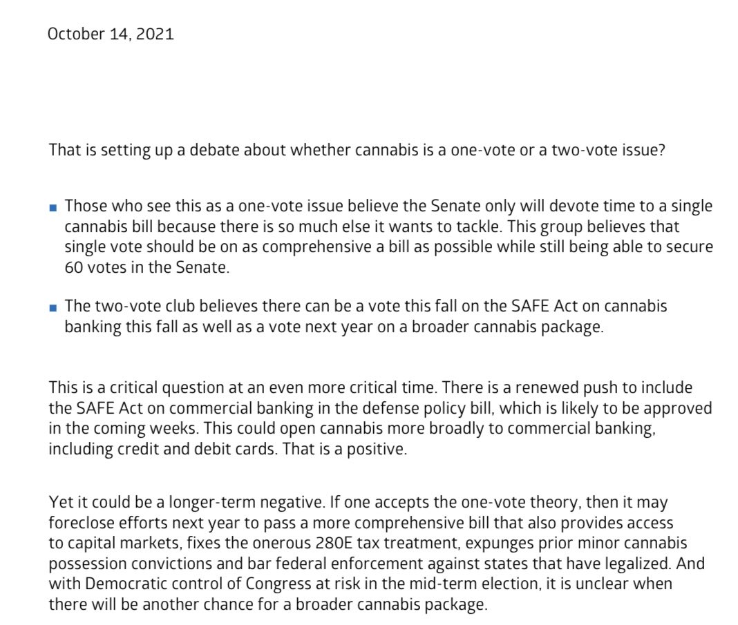 DenisRudev's tweet photo. #SAFE #BankingAct #Congress # 2022Elections #Cannabis - whatever provisions the Safe Banking Act will end up including - it could be growth explosive for #CannabisIndustry players valuations. #TradeOfTheCentury #MMJ #MSOGang #MSOS #Marijuana https://t.co/GSpEKhZGmt