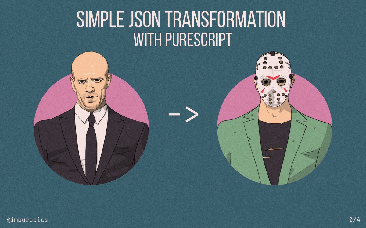 impurepics's tweet image. Simple Json Transformation in #purescript