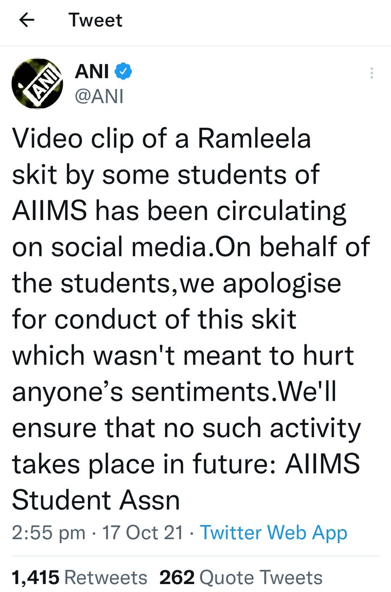 barkhatrehan16's tweet photo. We don't want an apology.
Strict action should be taken against everyone involved.
Let that sink in.
@DelhiPolice @CPDelhi
#ArrestAIIMSCulprits 
#AIIMS https://t.co/WacrJ3EP7T