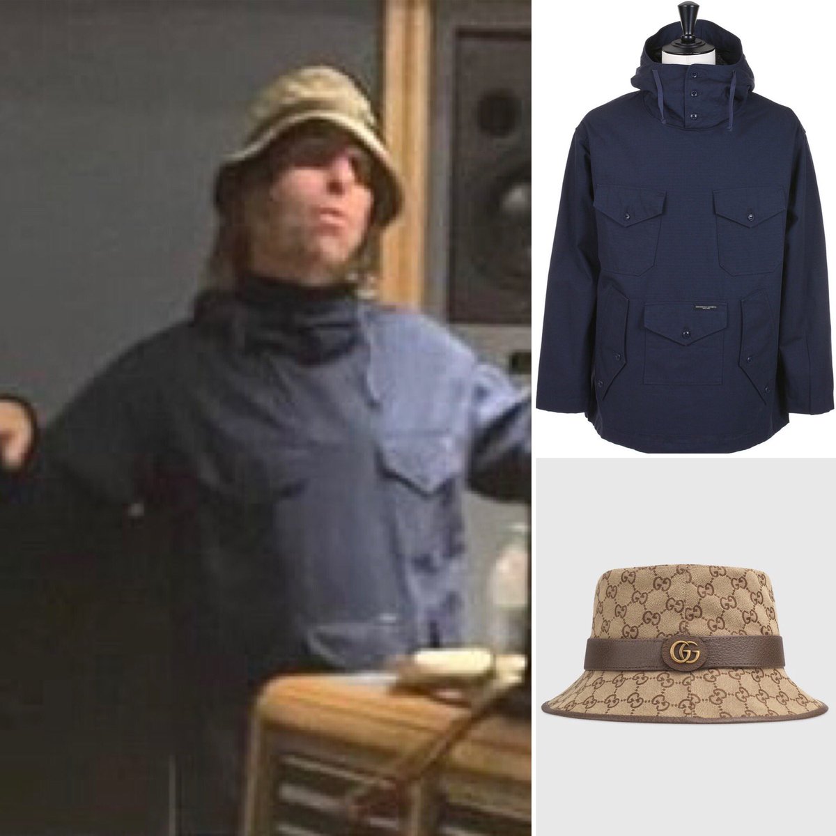 Liam Gallagher wears Engineered Garments Specials Cagoule K Shirt