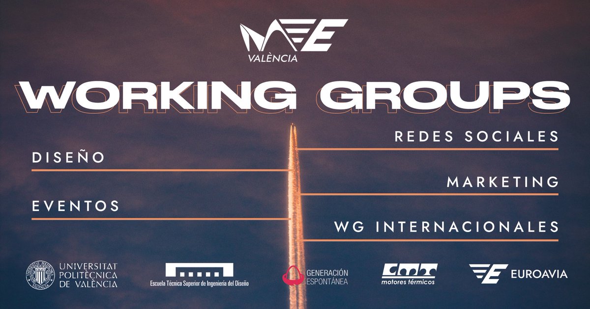 Hola EUROAVIAns! 
Os presentamos los WG de este curso. Esperamos que os animéis a participar en alguno de ellos!

forms.gle/R7P4rjMs4Ns6kH…