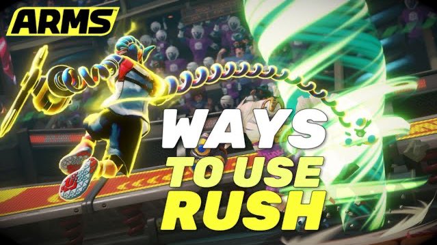 arms_tips's tweet photo. #ARMS WAYS TO USE RUSH:
Aside from being a powerful Super Move to rack up Damage, there are many ways to use ‘Rush’ strategically. Like intentionally not Breaking a Shield to keep the Opponent’s Arms Weak, or calling back your Arms early to Block a Rush.
https://t.co/woicsw5ToK https://t.co/9lDG6w2R6U