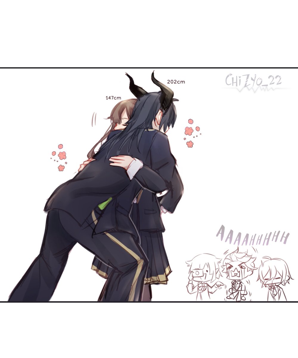 🌸🐉When You--
So Tall but still want to hug ur Short Gf be like--- 🤡💦
.
Sebek : AAAHH I WANT HUG FROM WAKA-SAMA TOO-- *Also Lilia-sama why you tied me up with ur blazer-*
Lilia : Kufufu Just let the youngster have fun will ya~? *To stop you from jump on them^^*

#twstプラス 