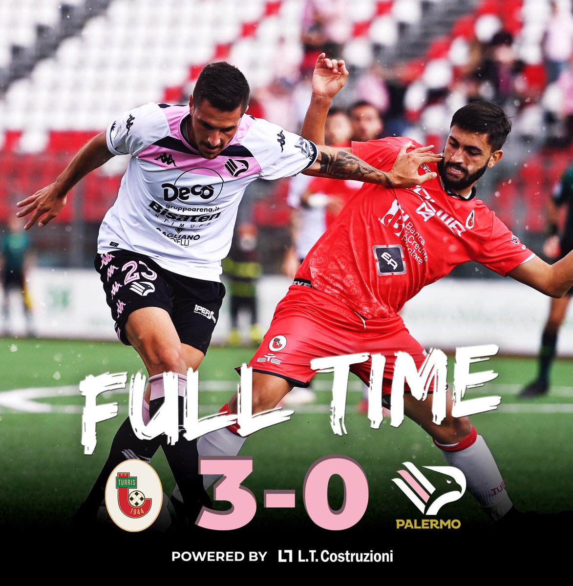 Palermofficial's tweet photo. ⏱️ FULL TIME
TURRIS-PALERMO 3-0
📲 #siamoaquile 🦅 #TurPal @LegaProOfficial https://t.co/SuRTF45PQB