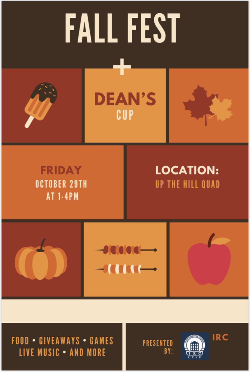 Fall Fest is back! Join us on October 29th at 1 pm in the Up the Hill Quad for a day of games, food and giveaways.