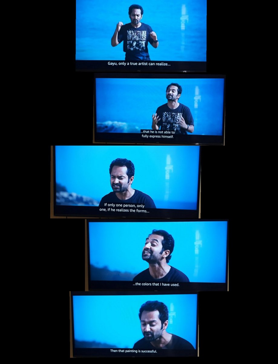 Madhumathi_Inks's tweet photo. Subtitles in the images.
#FahadFazil , is 💕🔥! 🥺
Must-watch movie.
Crazy, seemingly selfish soul... But only an artist knows the kaleidoscope of emotions, thoughts, imagination that sprout and swirl within through art. Art, is high! #AllformsofArt
#Art #Artists #ARTISTMovie https://t.co/YlC8S9MqWM