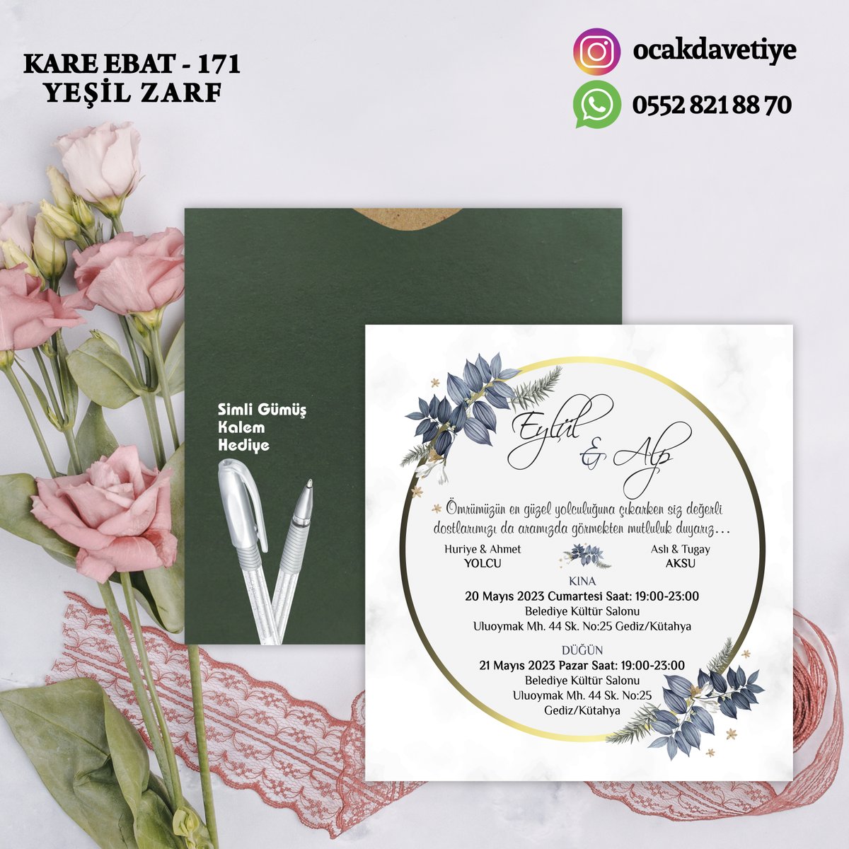 Sipariş için WhatsApp'tan iletişime geçebilirsiniz.
WhatsApp: 0552 812 88 70

#ucuzdavetiye #davetiye #davetiyemodelleri #dugundavetiyesi #ocakdavetiye  #sünnet #nişan #nikah #düğün #kına #evlilik #nikahşekeri #magnet #davetiyeci #davetiyem #davetiyeler #wedding #invitation