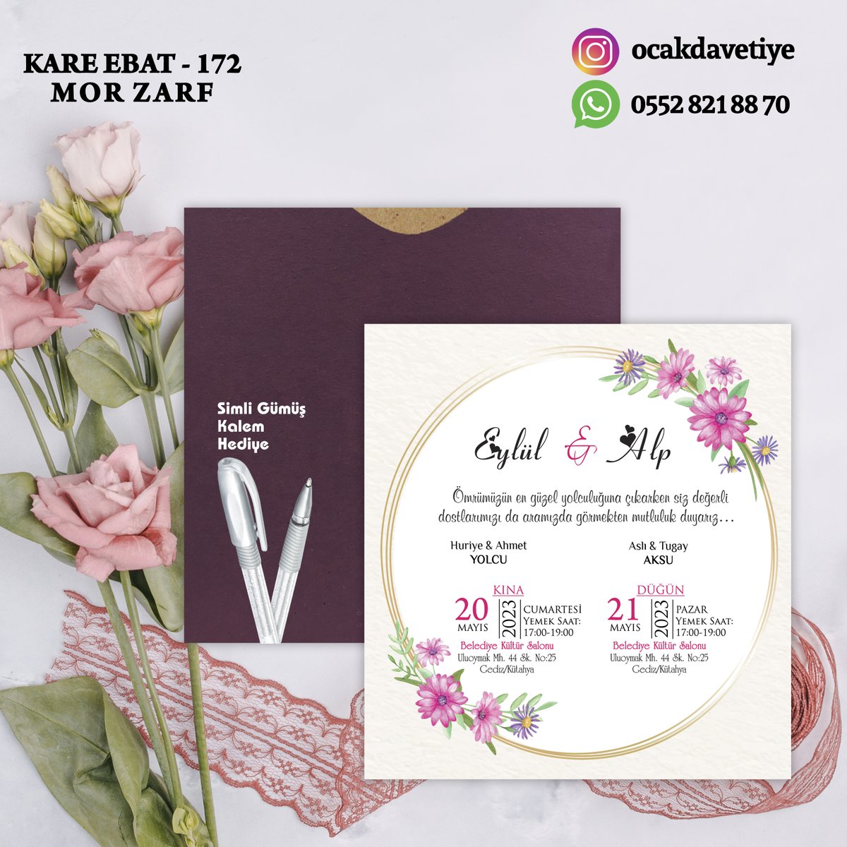 Sipariş için WhatsApp'tan iletişime geçebilirsiniz.
WhatsApp: 0552 812 88 70

#ucuzdavetiye #davetiye #davetiyemodelleri #dugundavetiyesi #ocakdavetiye  #sünnet #nişan #nikah #düğün #kına #evlilik #nikahşekeri #magnet #davetiyeci #davetiyem #davetiyeler #wedding #invitation