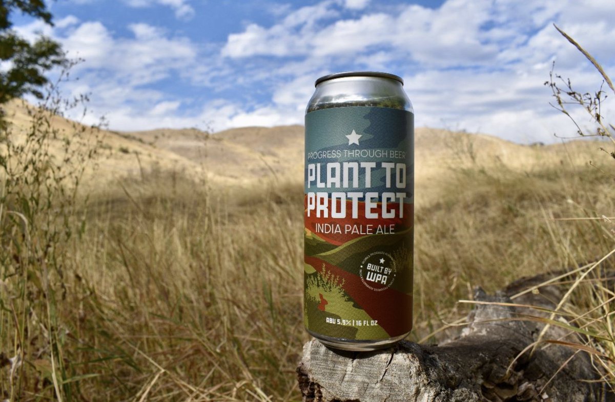 Loving this photo sent to us by <a href="/LandTrustLTTV/">Land Trust of the Treasure Valley</a> of the <a href="/Oliver_Russell/">OLIVER RUSSELL</a>-designed beer label for <a href="/wpabeer/">Works Progress Beer</a> set amidst the autumn earth tones of the beautiful #Boise foothills. Net proceeds fund sagebrush restoration by this nonprofit. We'll drink to that! 🍻 #Craftbeer