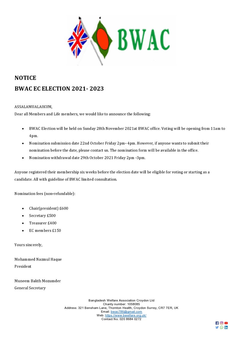 Bangladesh Welfare Association Croydon Ltd tweet media
