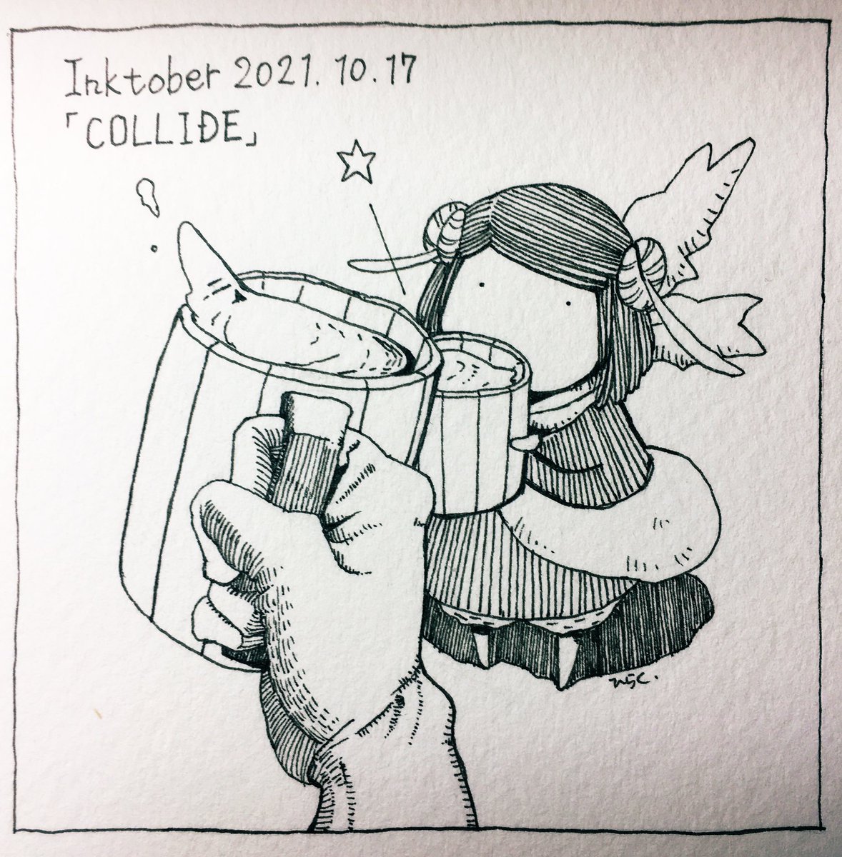 10/17: COLLIDE

この衝突は歓迎します。
We welcome this collide.

#inktober2021 #inktober2021day17 #Pavot #ペン画 