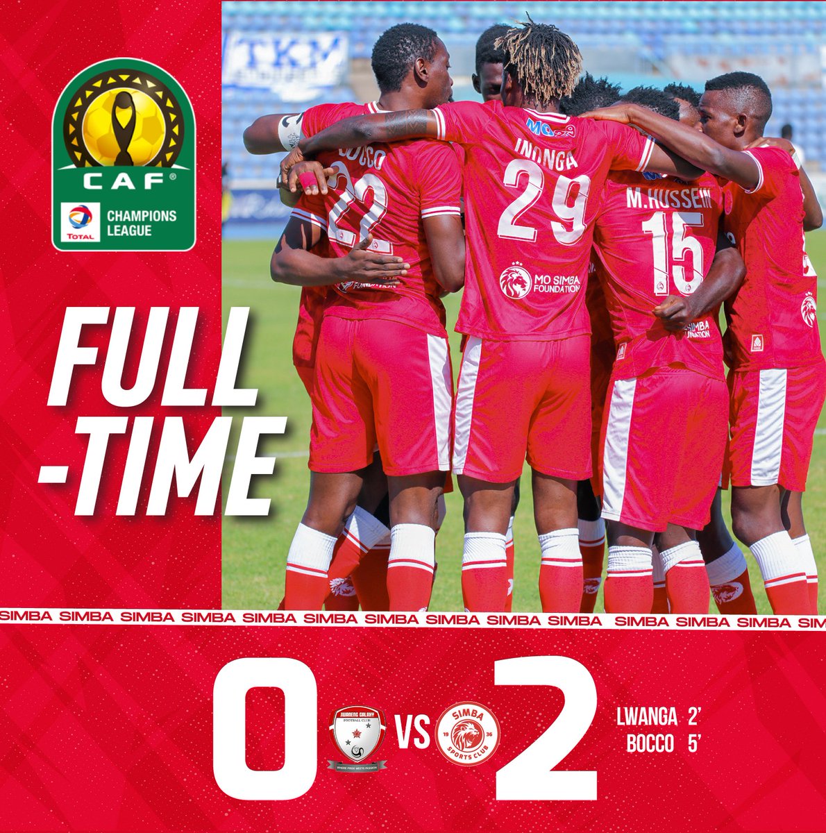 HarryGodfirst's tweet photo. Glory belongs to God. Congrats to the boys and technical bench. @SimbaSCTanzania 🦁❤
#TotalEnergiesCAFCL #NguvuMoja https://t.co/n29SZ9EIyc
