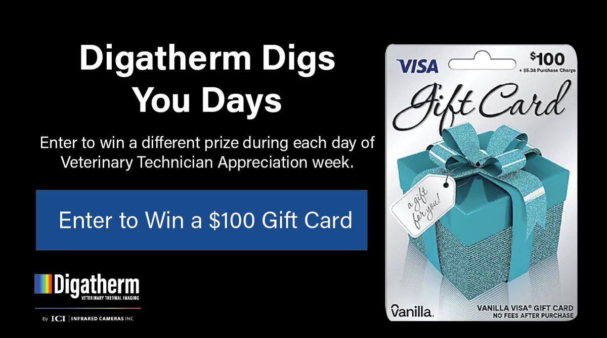 digatherm's tweet photo. In celebration of Veterinary Technician Appreciation week, we're excited to announce the Digatherm Digs You Days! For the next 7 days, we'll be rolling out prizes. Day 1, enter to win a $100 Visa gift card. Sign up at https://t.co/mXfFqWT9Io

#veterinarytechnicianappreciation https://t.co/u0EKDvXFLB