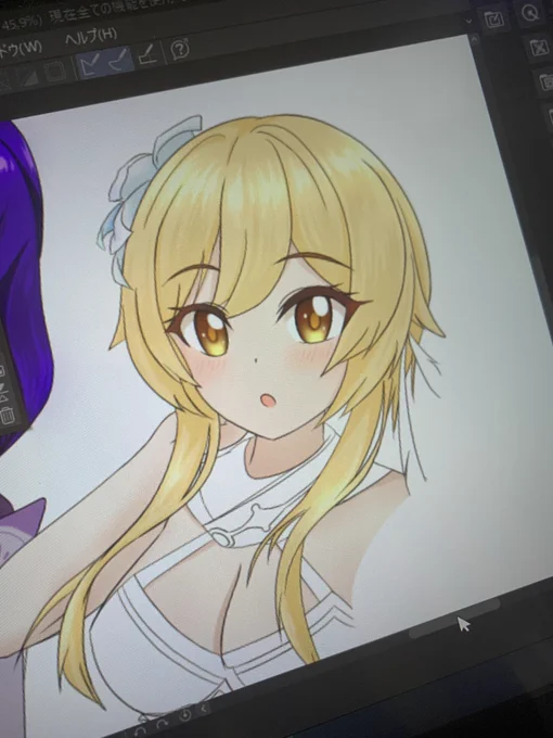 原神イラストコンテストのやつ丸一日描いてました。この蛍上手く描けたのでお気に入りですよよ 