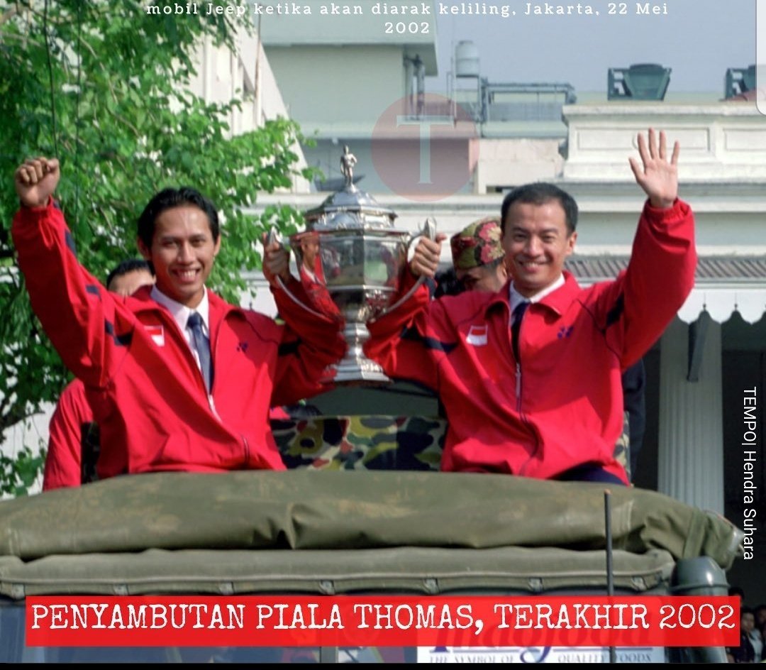 Foto-foto koleksi Tempo: perayaan kemenangan Indonesia pada Piala Thomas 1984, 2000, 2002. #ThomasCup2020