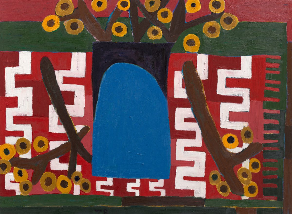 victoriamiro's tweet photo. Last day to visit us at #FriezeLondon (Stand C09) — our presentation draws inspiration from depictions of trees and flowers and the multiple meanings and associations of botanical motifs, including #TalR's 2021 series of flower paintings:
https://t.co/uu8TyBh653 https://t.co/bWgtmAXBBt