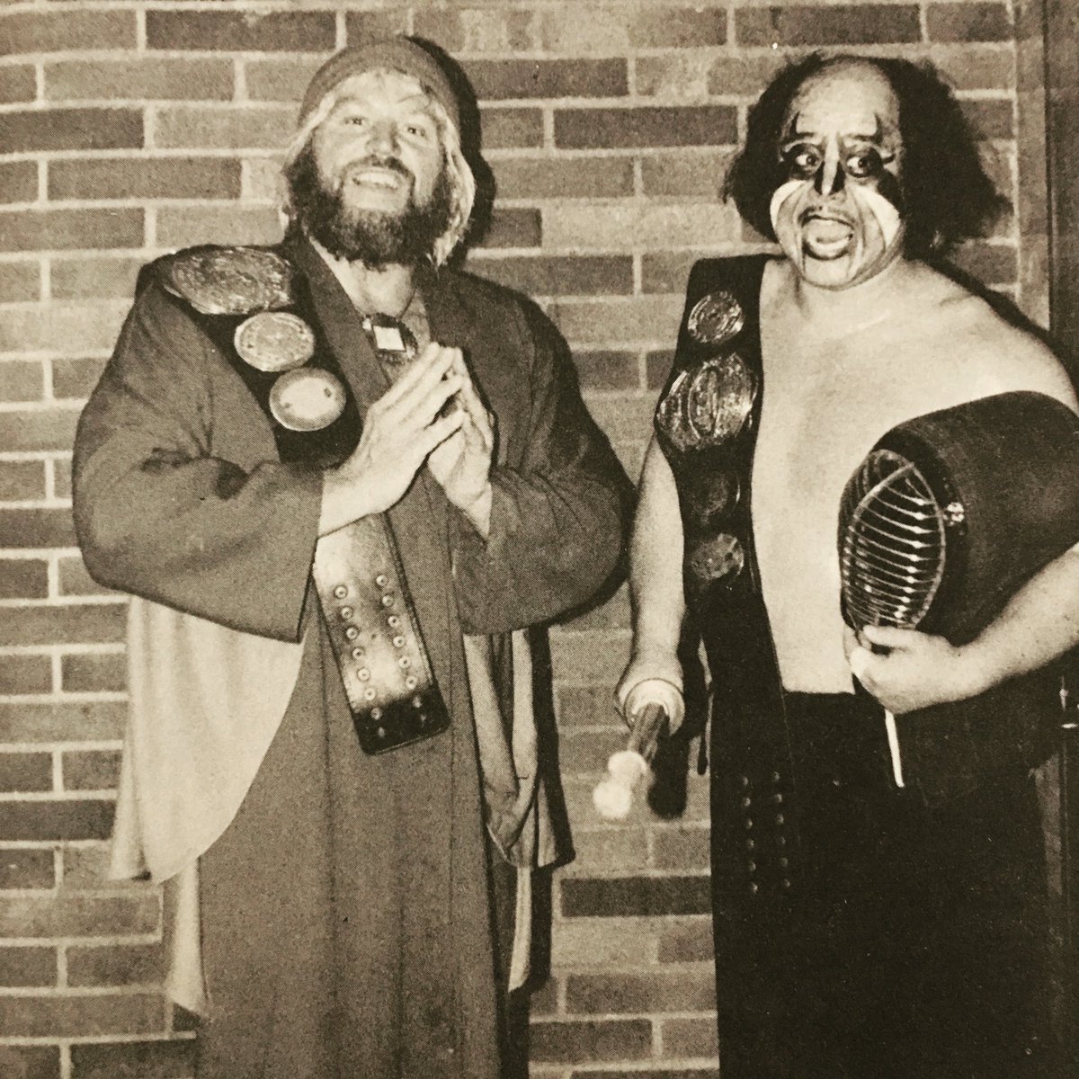 M_NightRiderFan's tweet photo. Mega Maharishi &amp; Kendo Nagasaki #KendoNagasaki #MegaMaharishi #ColDeBeers #NWA #PortlandWrestling #ProWrestling #ClassicProWrestling #Wrestling #WWE #ProWrestlingLegends #OldSchoolProWrestling https://t.co/3cO4yZoUyE