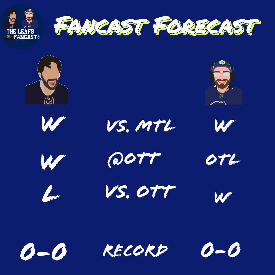TheLeafsFancast's tweet photo. Your #FanCastForecast results are in.
@TheDannyMags goes 1-2.
@JReadyOrNot starts the season 2-1.
Tune in tomorrow at 6pm on Twitch for another edition of the FanCast Forecast. Check the link in the bio for more.
#FanCastic #LeafsForever #BudsAllDay #TMLTalk https://t.co/lcuCBzDJ5M