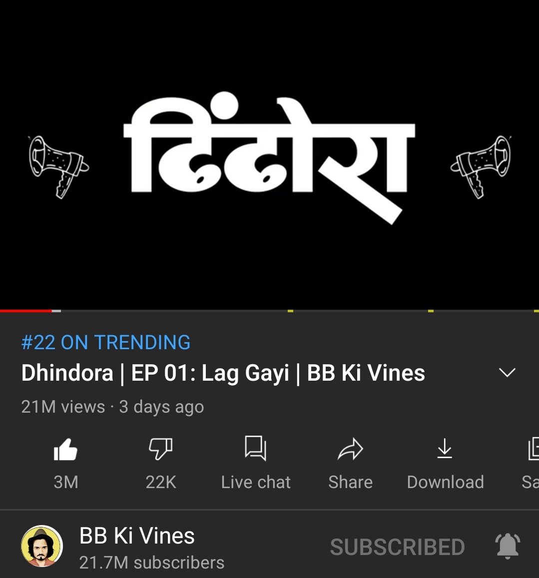 Bbkememes2's tweet photo. #Dhindora Trending in different countries on youtube!
#1 in India and pakistan.
#3 in Nepal
And #22 in Bangladesh 
😍😍🔥🔥
@Bhuvan_Bam @Rohitonweb
#youtube #bhuvanbam #bbkivines #Dhindora https://t.co/RDVKYoYxbr