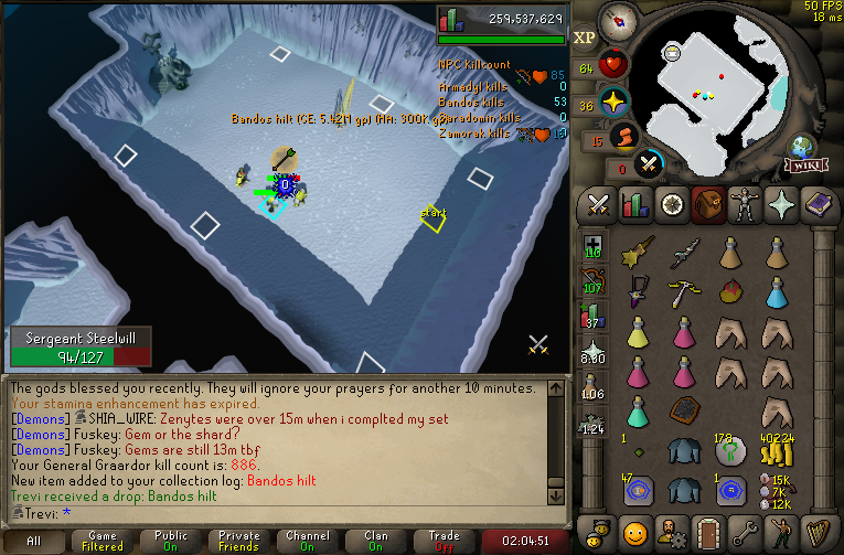 Trevi_OSRS's tweet photo. Bandos hilt 886 kc, bandos complete (- pet) ✅ https://t.co/2D075RSoG7