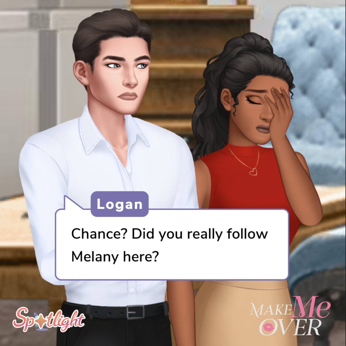play_spotlight's tweet photo. It's time to look to your future. The future of your job, your friendships, and your love life... 💋
New chapter of Make Me Over on Spotlight! 💖✨
#Spotlightgame #MakeMeOver https://t.co/d0NUHpTtPg