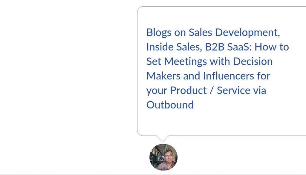 RajNadar6's tweet image. Most emails you get from sales development reps, you&apos;d see them trying to push something down your throat, their product, a meeting, a free trial, you name it.

Read more 👉 lttr.ai/fsVq

#AccountBasedSalesDevelopment #outboundworks #InsideSalesExperience