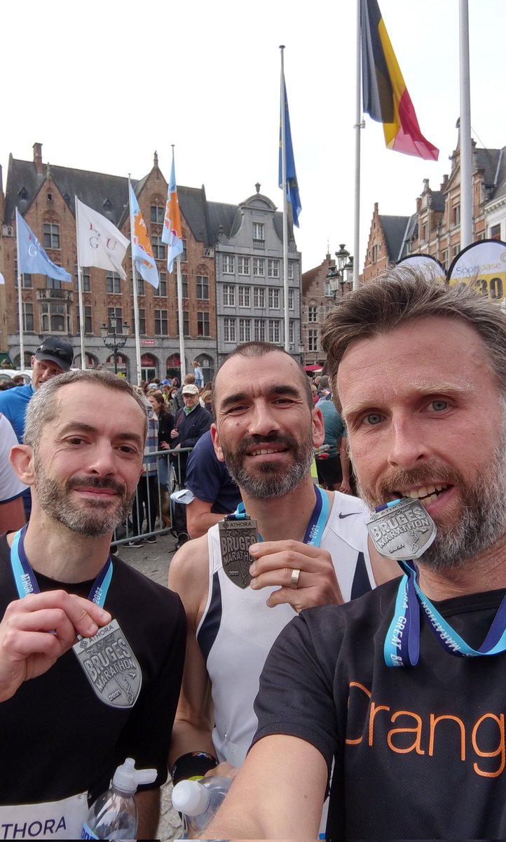 Grégoire Pinsard (@greg_p98) on Twitter photo Marathon #29 à Bruges, 3h15m33s pour un marathon de reprise en préparation courte: content ! <a href="/r1_d1/">Erwan Sauvegrain</a> et David Marathon #29 à Bruges, 3h15m33s pour un marathon de reprise en préparation courte: content ! <a href="/r1_d1/">Erwan Sauvegrain</a> et David