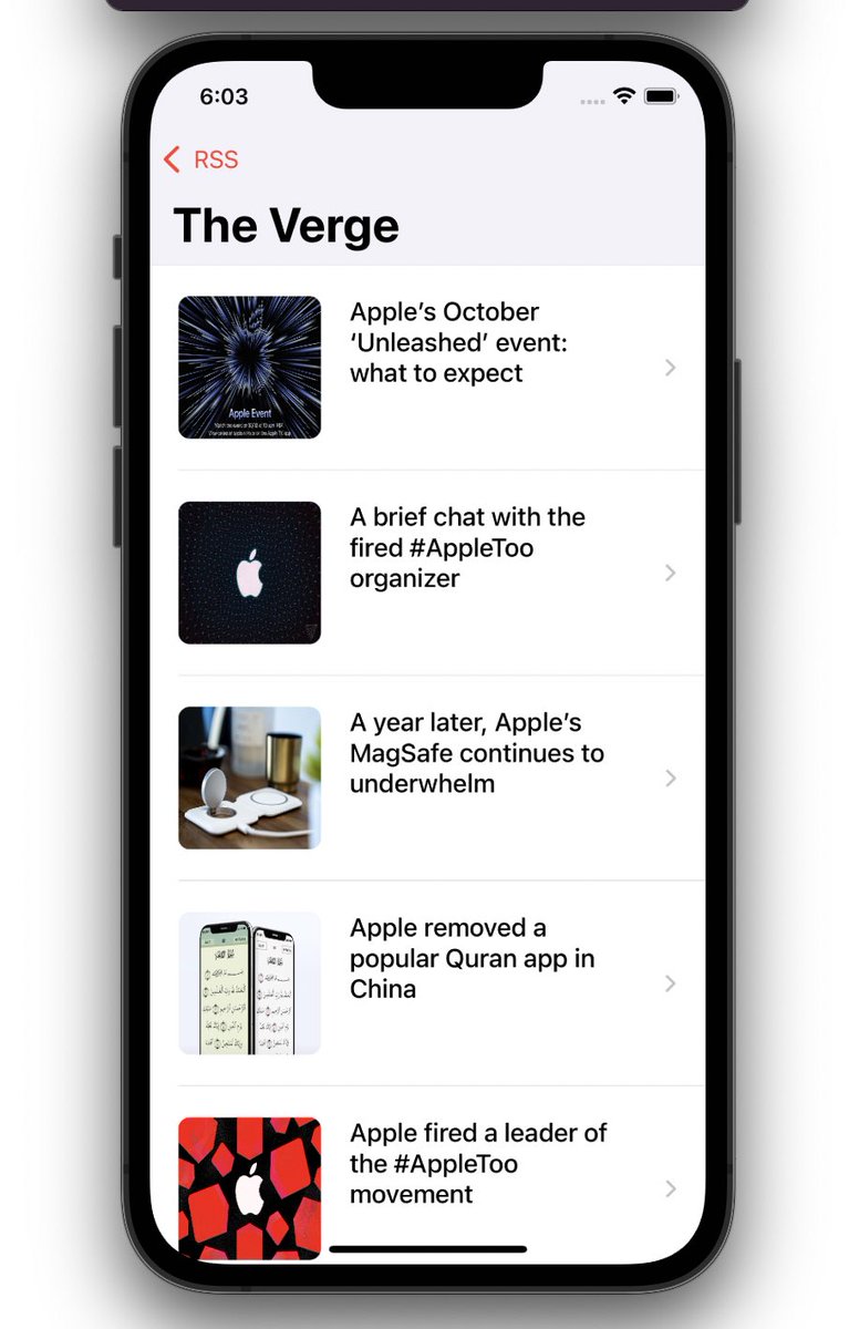 Marck_170's tweet photo. Working on a new RSS reader 👀                                          #SwiftUI #Swift #RSS #Xcode https://t.co/yB8ULSlTwY