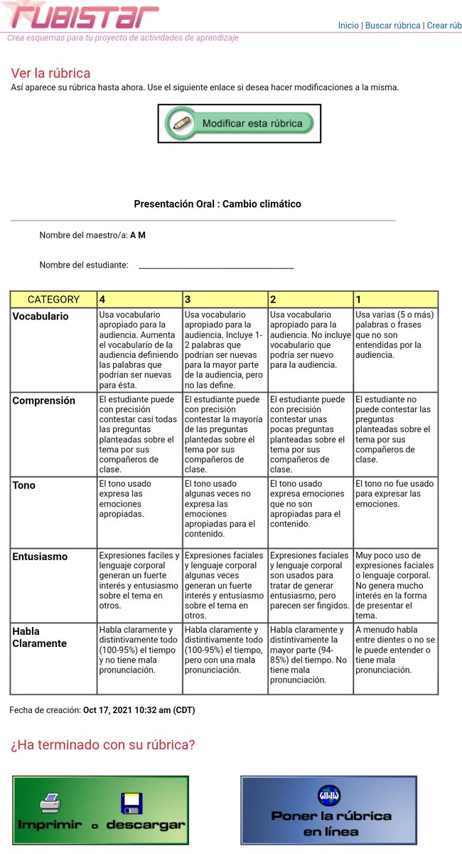 Amalia36834215's tweet photo. 💣Rúbricas.
Esta herramienta web gratuita te ayuda a crear rúbricas de calidad. Varias categorías para elegir por áreas o materias. Elije cualquiera de las plantillas o edita según tus necesidades. Descarga, imprime o publica. 
https://t.co/gM6qz5XRXo https://t.co/rkQgaG4ckB