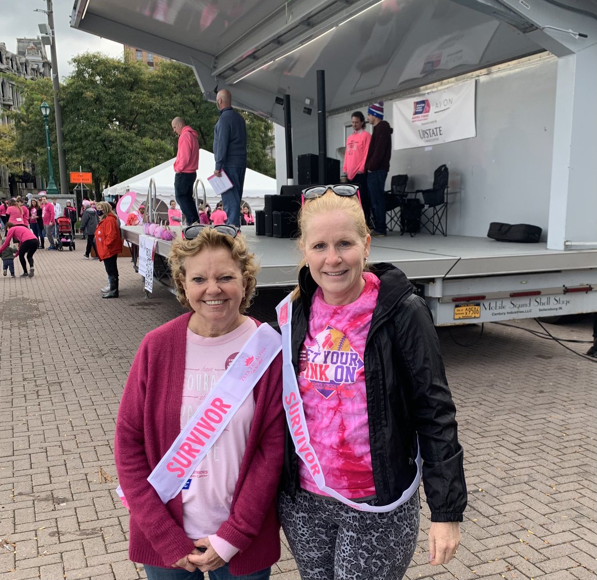 debjcody's tweet photo. Happy to walk with my friend and fellow survivor Benedicte! #BreastCancerAwareness https://t.co/okHpGKirAD