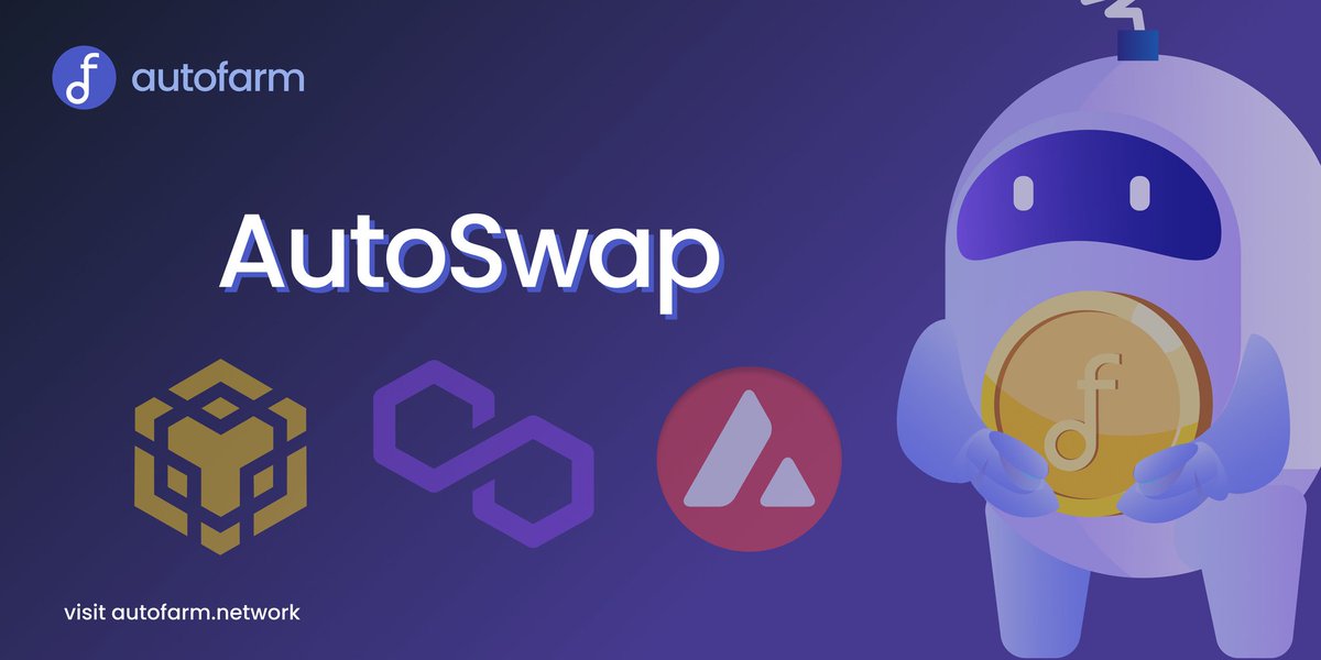 Avalanche_Space's tweet image. 🚀 @AutofarmES has the pleasure of announcing that #AutoSwap,
no tokens are off-limits to trade in any assets from #BSC #Polygon and #AVAX

👇Start Swapping now
autofarm.network/swap

#AvalancheSpace #Avalanche