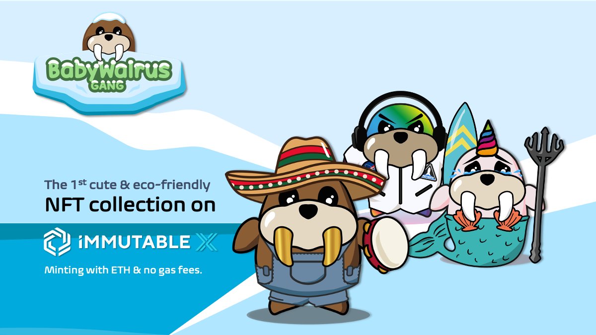🚨The Baby Walrus Gang NFT is launching on Immutable X by the end of October!

We aim to protect sealife and Oceans, while providing value to our community.🌊
Without any gas fee!

Join the Gang and tell the world !

Discord => discord.gg/Am9A6UV9MM

#nft #nfts #IMX #ImmutableX