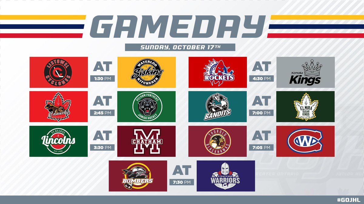 GOHLHockey's tweet photo. Action packed Sunday featuring 7 games
#LISvsKWS #NFCvsPEL #SMYvsCHA #SRYvsKOM #BFDvsELM #TBHvsWEL #CABvsSFD https://t.co/2zjaSmxFbf