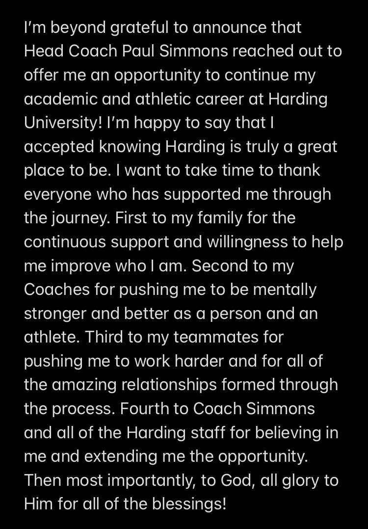 Beyond excited… Praise God! <a href="/PaulSimmonsHU/">Paul Simmons</a> @CoachBray_HU <a href="/MattUnderwoodHU/">Matt Underwood</a> @KChism_ <a href="/Coach_Blank/">Sam Blankenship</a> <a href="/Harding_FB/">Harding Football</a> <a href="/jperry_nixa/">John Perry</a> <a href="/AaronWells1324/">Aaron Wells</a> <a href="/THEdb1/">Dustin Baldwin ©️</a>